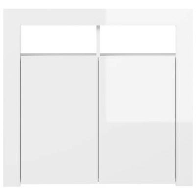 vidaXL Szafka z oświetleniem LED, biała, wysoki połysk, 80x35x75 cm