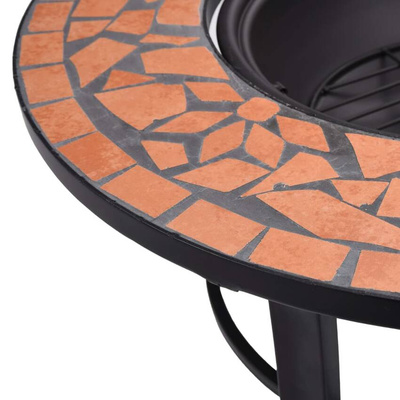 vidaXL Palenisko z mozaiką, terakota, 68 cm, ceramika