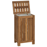 Kosz na pranie naturalny 35 x 25 x 60 cm Lite drewno teakowe