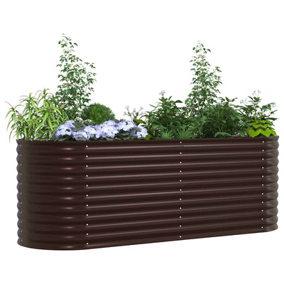 Podniesiony grządka Brązowy 240 x 80 x 81 cm Stal