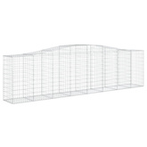 Kosze gabionowe, 7 szt, 400x50x100/120 cm, galwanizowane żelazo