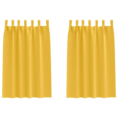 Firany blackout z kółkami 2 pcs Musztardowy Żółty 175 x 140 cm