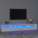 vidaXL Szafka pod TV z oświetleniem LED, biała, 240x35x40 cm