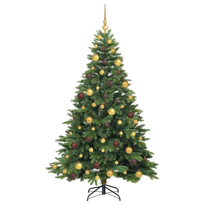 Sztuczna choinka z 300 diodami LED Zielony 180 cm PE i PVC