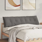 Poduszka na plecy Jasnoszary 180 x 50 cm Tkanina sztruksowa