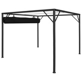 vidaXL Altana ogrodowa ze zwijanym dachem, 3x3 m, antracyt