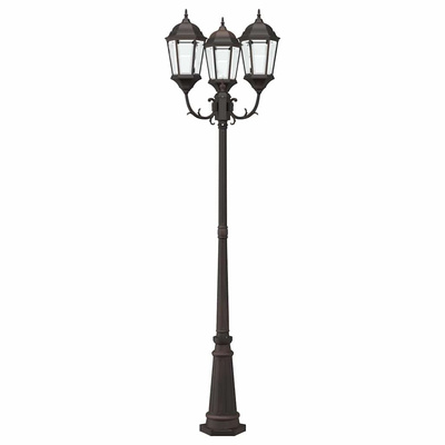 Lampa ogrodowa kolor bronzu 61 x 53 x 235 cm Aluminium i szkło