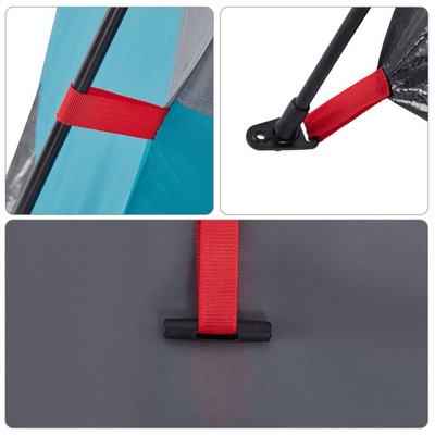 vidaXL Namiot rodzinny, kabinowy, 4-os, niebieski, szybkie rozkładanie