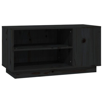 vidaXL Szafka pod TV, czarna, 80x35x40,5 cm, lite drewno sosnowe