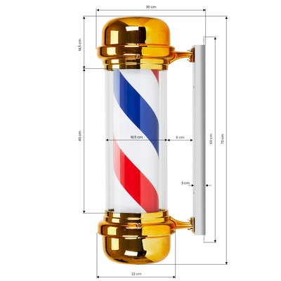 Plafon podświetlany pole barber shop BB-02 złoty duży 148197