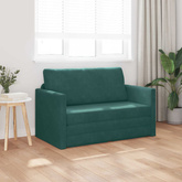 Sofa Bed Ciemna zieleń 124 x 71 x 78 cm Aksamit