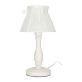 Lampka nocna Zefir biała z abażurem klasyczna E27 40W