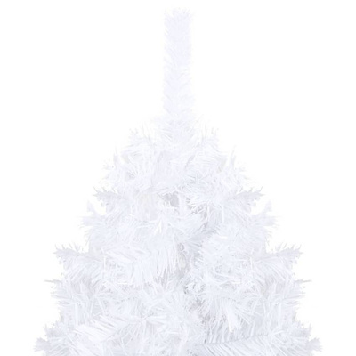 vidaXL Sztuczna choinka z lampkami i bombkami, biała, 120 cm, PVC model standard