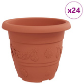 Okrągła doniczka na kwiaty 24 pcs Czerwony ceglasty