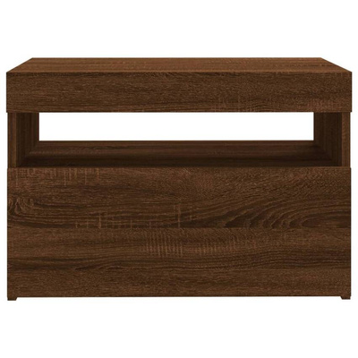 vidaXL Szafka pod TV z oświetleniem LED, brązowy dąb, 60x35x40 cm