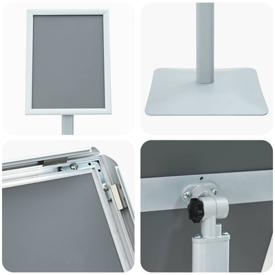 Stojak na plakaty 32 x 27 x 119 cm Żeliwo srebrny