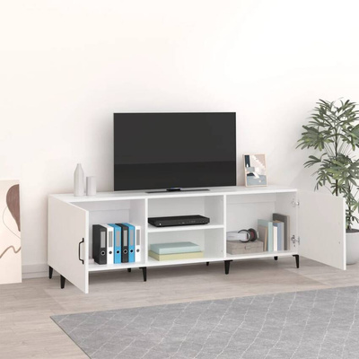 vidaXL Szafka pod TV, biała, 150x30x50 cm, materiał drewnopochodny wariant 4