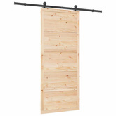 Drzwi przesuwne 90 x 208 cm Lite drewno sosnowe naturalny