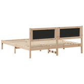 Ramka łóżka Czarny 200 x 200 cm Lite drewno sosnowe