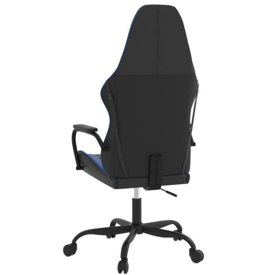 vidaXL Fotel gamingowy, czarno-niebieski, sztuczna skóra