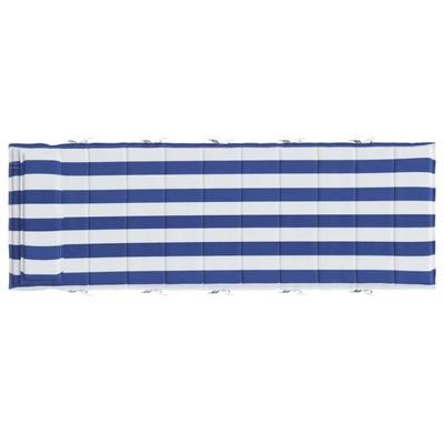 vidaXL Poduszka na leżak, niebiesko-białe paski, 180x60x3 cm, Oxford