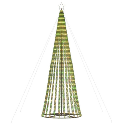 vidaXL Stożkowa choinka z lampek, 688 kolorowych LED, 300 cm