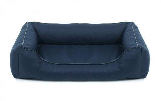 Legowisko dla psa Sofa Valencia Standard w kolorze granatowym z czarnym wykończeniem Rozmiar: M - 80 x 60 cm