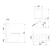 Kompakt WC QFS Verso Plus kwadratowy, z dolnym podłączeniem, biały, z deską wolnoopadającą