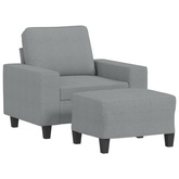 vidaXL Fotel z podnóżkiem, jasnoszary, 60 cm, obity tkaniną wariant 5