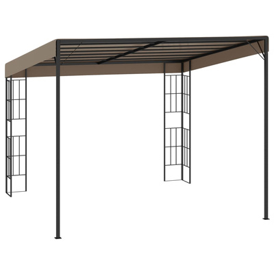 vidaXL Altana przyścienna, 3 x 3 m, taupe, tkanina