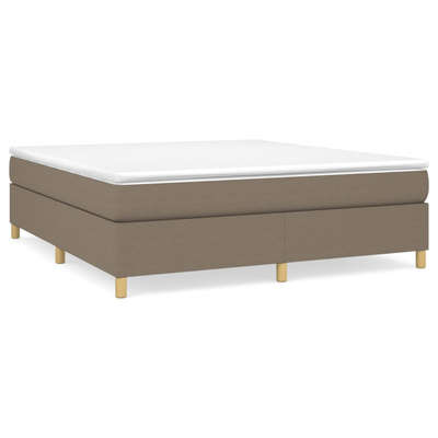 vidaXL Łóżko kontynentalne z materacem, taupe, tkanina, 160x200 cm wariant 6