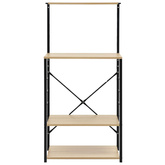 Szafka na mikrofalówkę, czarno-dębowa, 60x39,6x123 cm