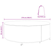 Pokrowiec na meble 279 x 279 x 85 cm Tkanina Oxford 210D Czarny