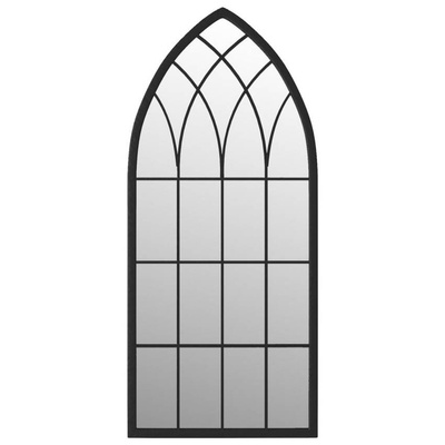 Lustro ogrodowe, czarne, 100x45 cm, żelazne vidaXL