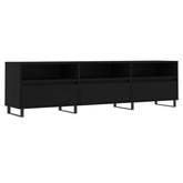 vidaXL Szafka pod TV, czarna, 150x30x44,5 cm, materiał drewnopochodny