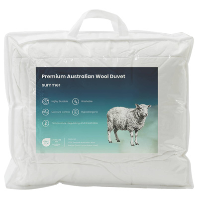 Zestaw kołdry i poduszek 3 szt. 200x200 cm Lato 140 GSM Wełna