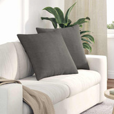 Poduszki na sofę 2 pcs Jasnoszary 80 x 80 cm Tkanina sztruksowa