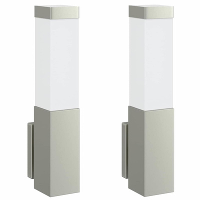 Zewnętrzna lampa ścienna 2 pcs Srebrny 10.5 x 6 x 33 cm