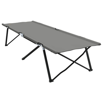 Składane Łóżko Kempingowe Szary 206 x 76 x 74 cm Oxford i stal