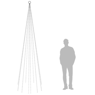 vidaXL Choinka do montażu na maszcie, 310 ciepłych białych LED, 300 cm
