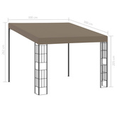 vidaXL Altana przyścienna, 3 x 3 m, taupe, tkanina