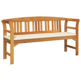 Ławka Różana 157 x 46 x 82,5 cm Lite Drewno Akacji kremowobiały