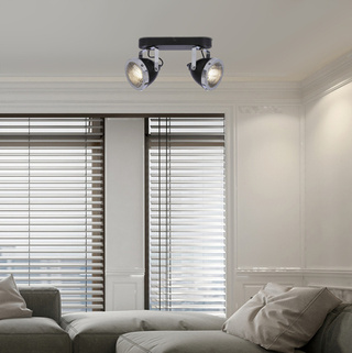 Crazy lampa sufitowa listwa czarny 2x15w gu10 klosz bezbarwny