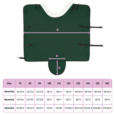 Koc dla Koni Pełny ciemnozielony 125 cm Polarowy fleece