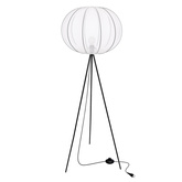 MELLOW lampa podłogowa czarny 1x40W E27 abażur 52 biały kula 51-40879