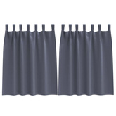 Firany blackout z kółkami 2 pcs Antracyt 140 x 140 cm Poliester