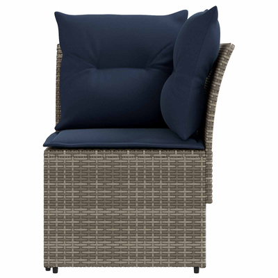 2 szt. Sofa ogrodowa z podłokietnikami i sofą narożną Rattan PE