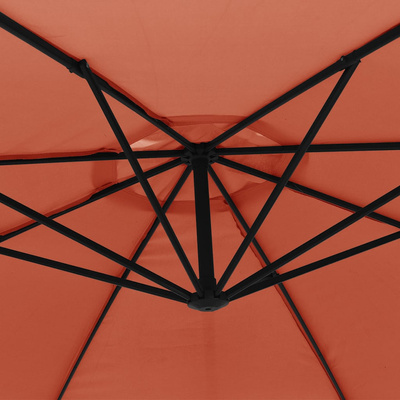 Parasol wiszący z aluminiowym słupkiem, 350 cm, terakotowy