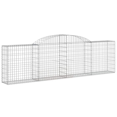 Kosze gabionowe, 7 szt., 300x30x80/100 cm, galwanizowane żelazo