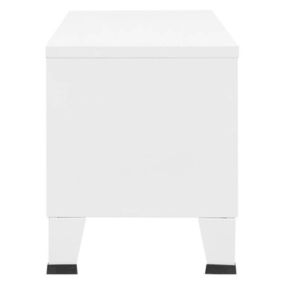 vidaXL Industrialna szafka pod TV, biała, 105x35x42 cm, metalowa